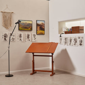 MEEDEN Tavolo da Disegno in Legno Extra Large, Noce Chiaro