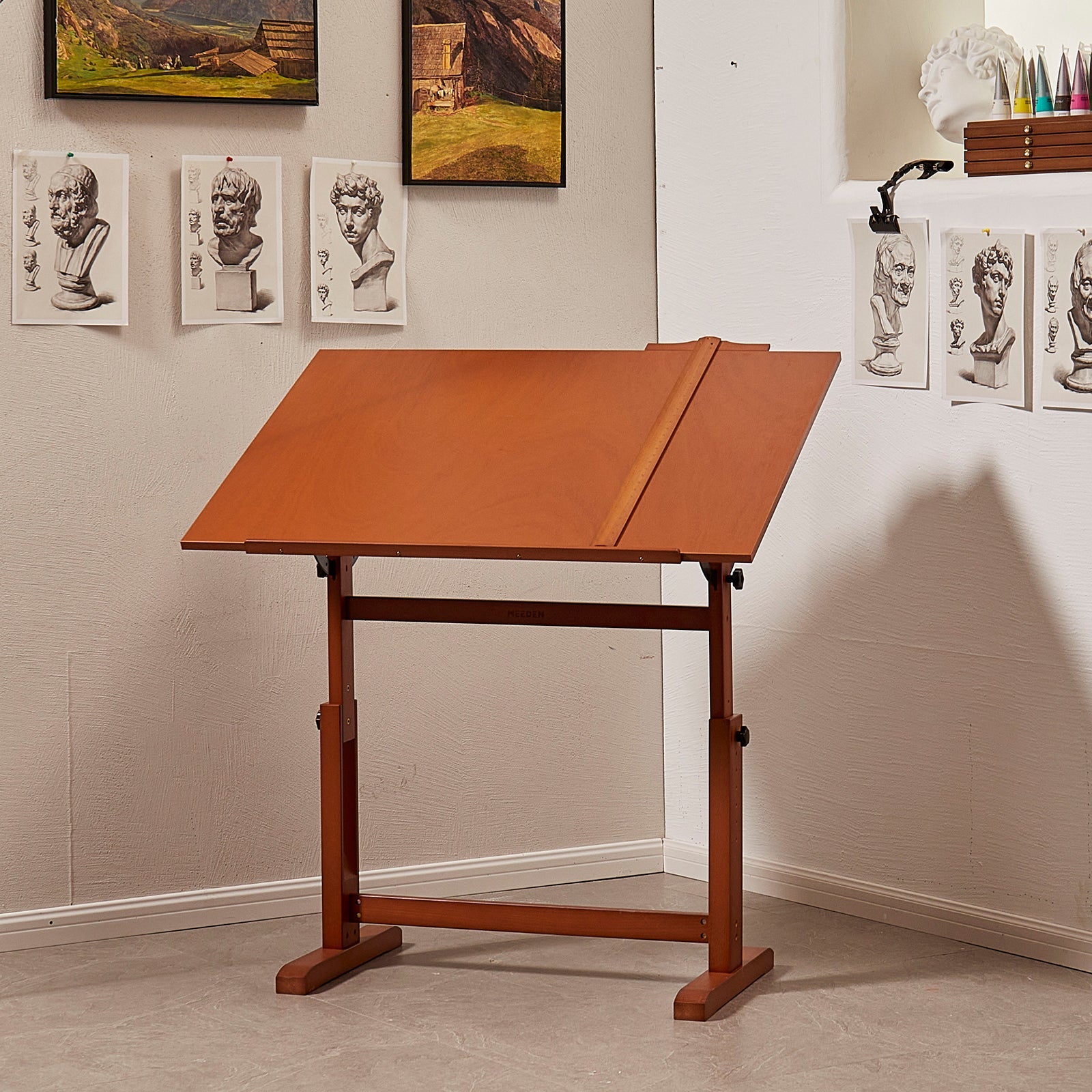 MEEDEN Tavolo da Disegno in Legno Extra Large, Noce Chiaro
