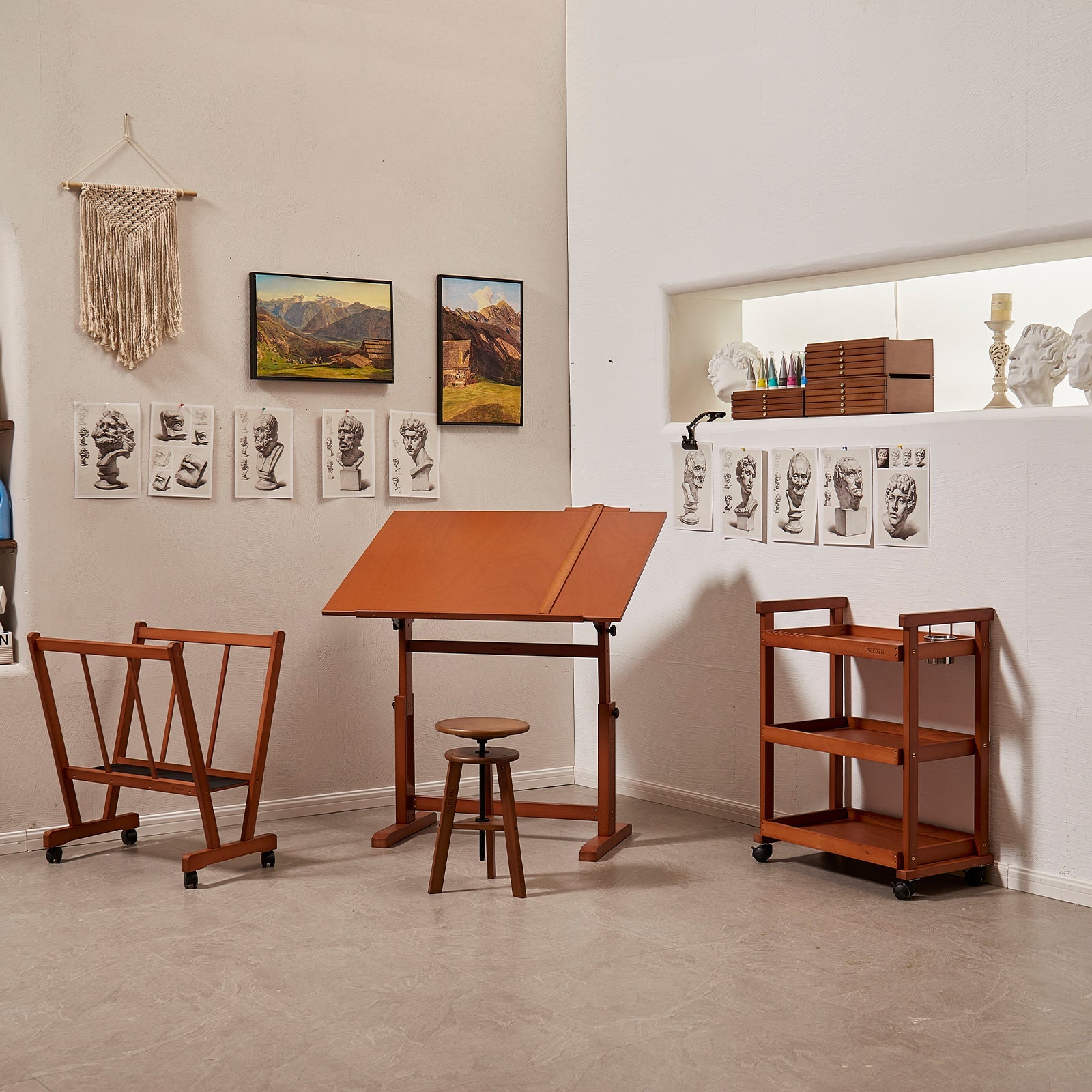 MEEDEN Tavolo da Disegno in Legno Extra Large, Noce Chiaro