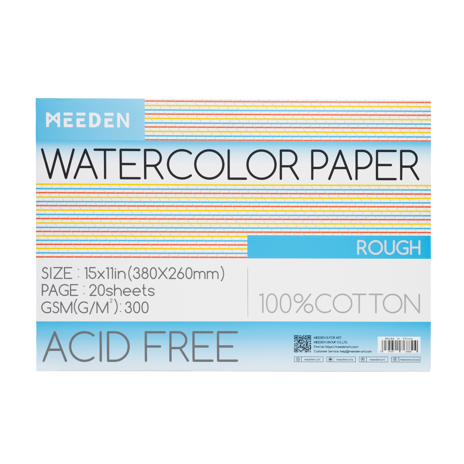 MEEDEN Carta per acquerello a grana grossa pressata a freddo & pressata a caldo & 