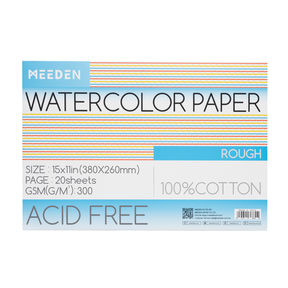 MEEDEN Carta per acquerello a grana grossa pressata a freddo & pressata a caldo & 