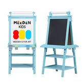 MEEDEN Solid Pine Wood Double-Sided Kids Art Easel Set, 77 Pieces -Blue