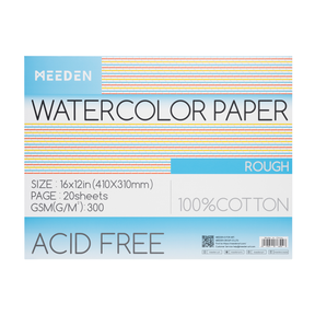 MEEDEN Carta per acquerello a grana grossa pressata a freddo & pressata a caldo & 