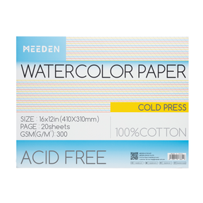 MEEDEN Carta per acquerello a grana grossa pressata a freddo & pressata a caldo & 