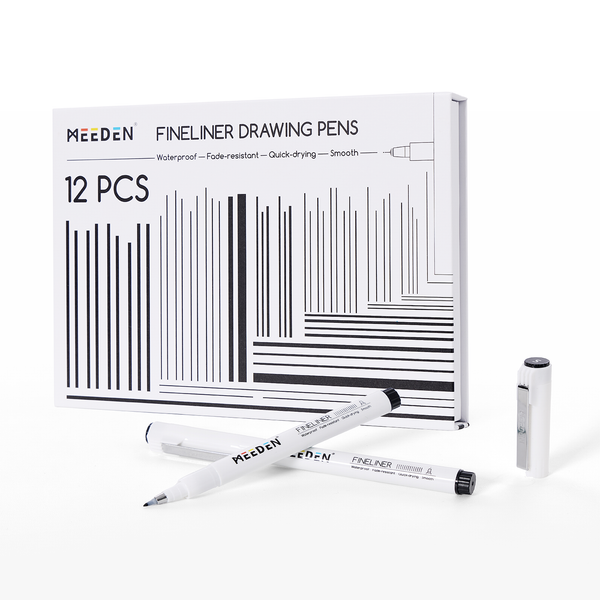 MEEDEN Micro Fineliner Drawing Pens: 12-Size Fine Liner Pen Set