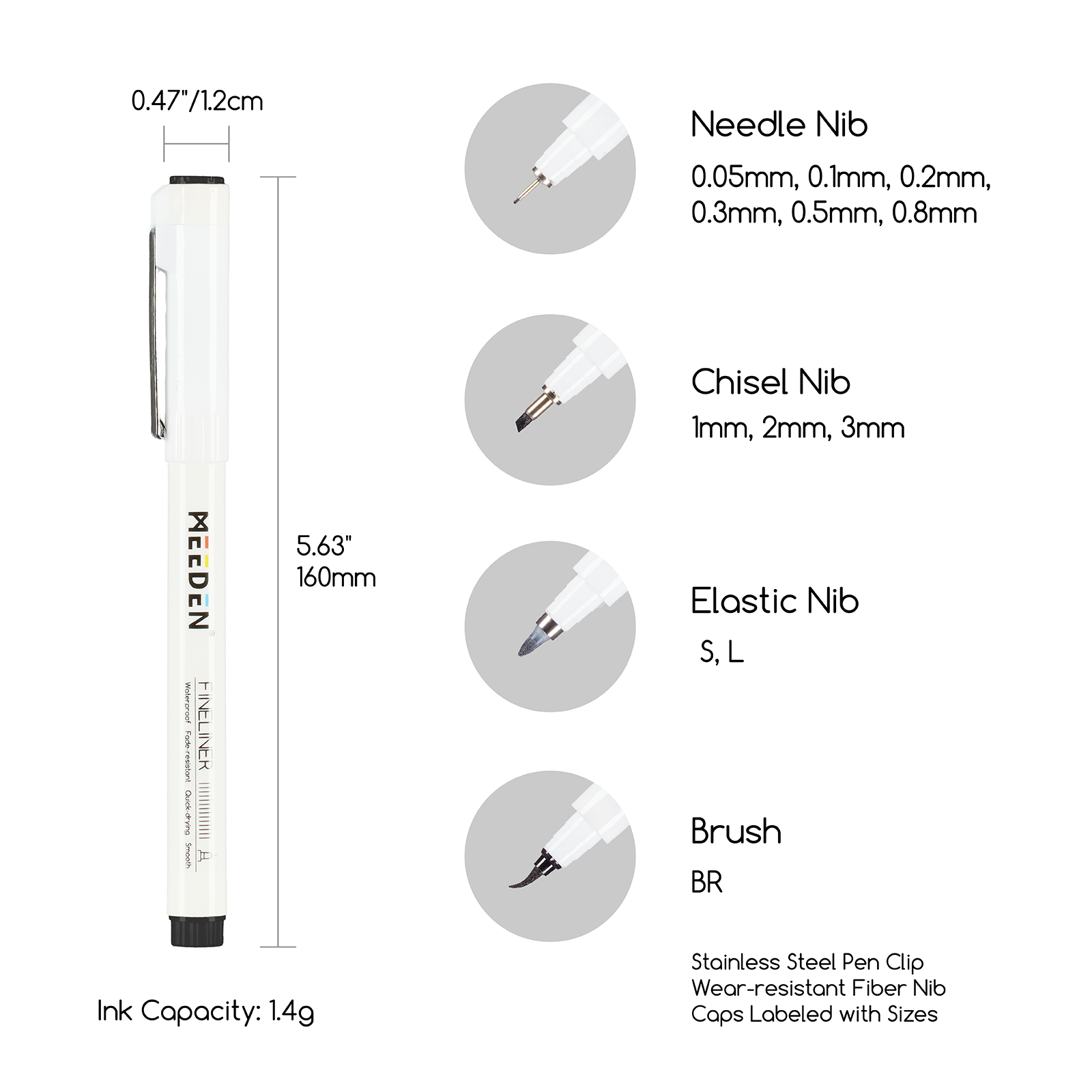 MEEDEN Micro Fineliner Drawing Pens: 12-Size Fine Liner Pen Set