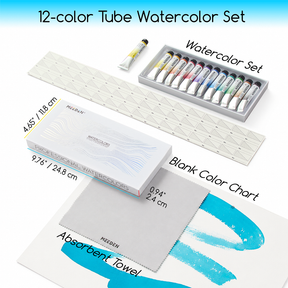 MEEDEN Artist Grade Watercolor Paint Set – 12 Colors x 15ml Tubes