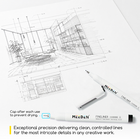 MEEDEN Micro Fineliner Drawing Pens: 12-Size Fine Liner Pen Set