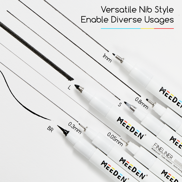 MEEDEN Micro Fineliner Drawing Pens: 12-Size Fine Liner Pen Set