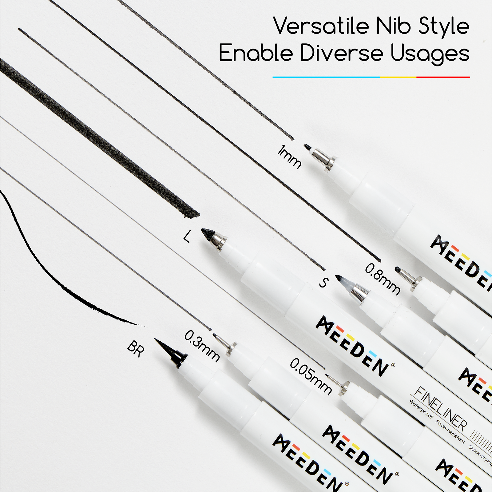 MEEDEN Micro Fineliner Drawing Pens: 12-Size Fine Liner Pen Set