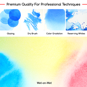 MEEDEN Artist Grade Watercolor Paint Set – 12 Colors x 15ml Tubes