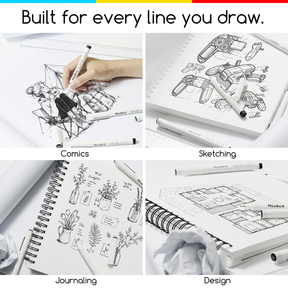 MEEDEN Micro Fineliner Drawing Pens: 12-Size Fine Liner Pen Set