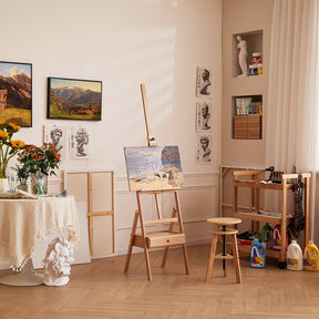 MEEDEN Studio H-Frame Floor Easel with Storage Drawer-HJ-1A