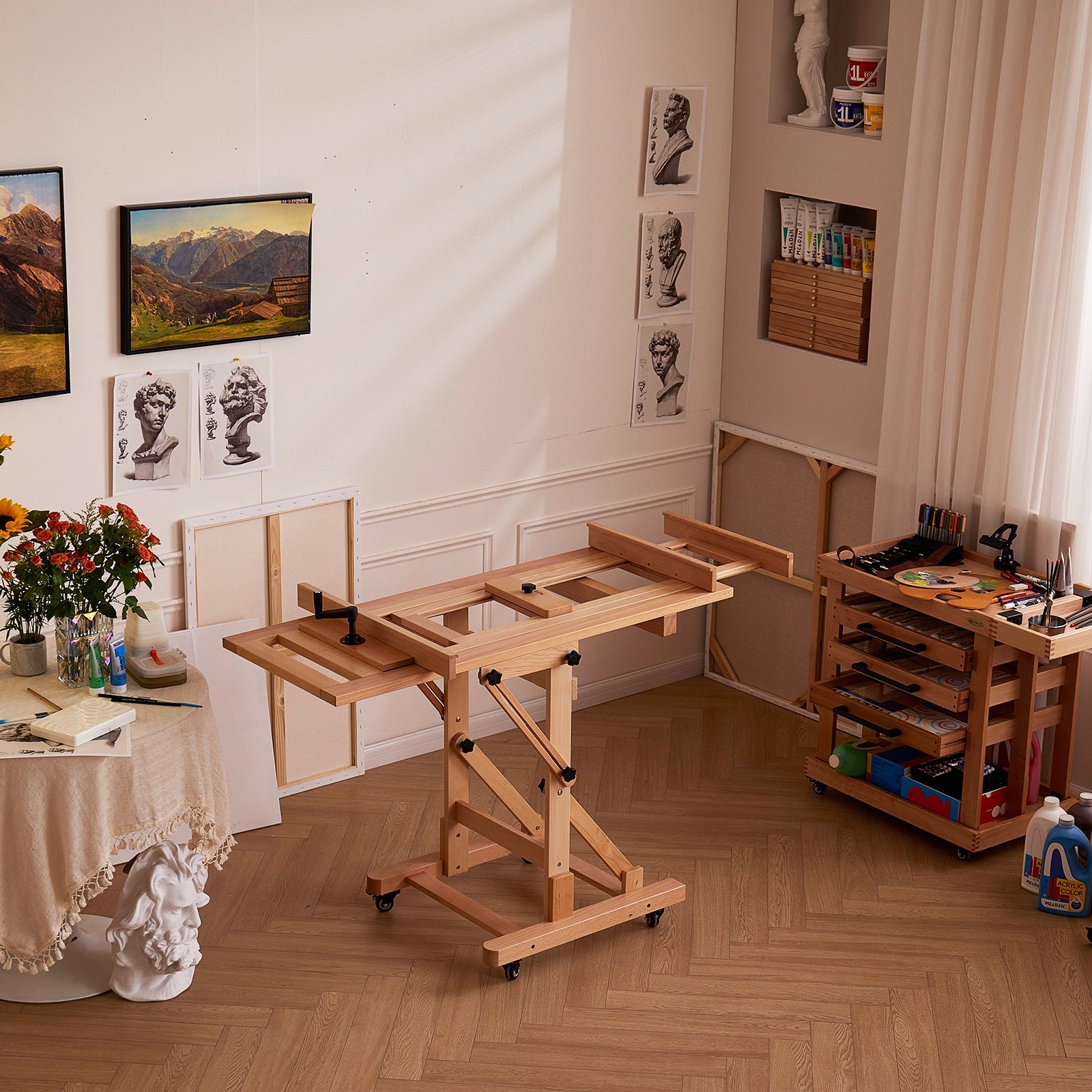 MEEDEN Deluxe Studio Duży Wózek Ciężarowy Artystyczny Statyw-DHJ-12