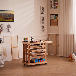 MEEDEN Deluxe Kunstnersupplierings Lageringsvogn, 5-Lags Taboret-W13H