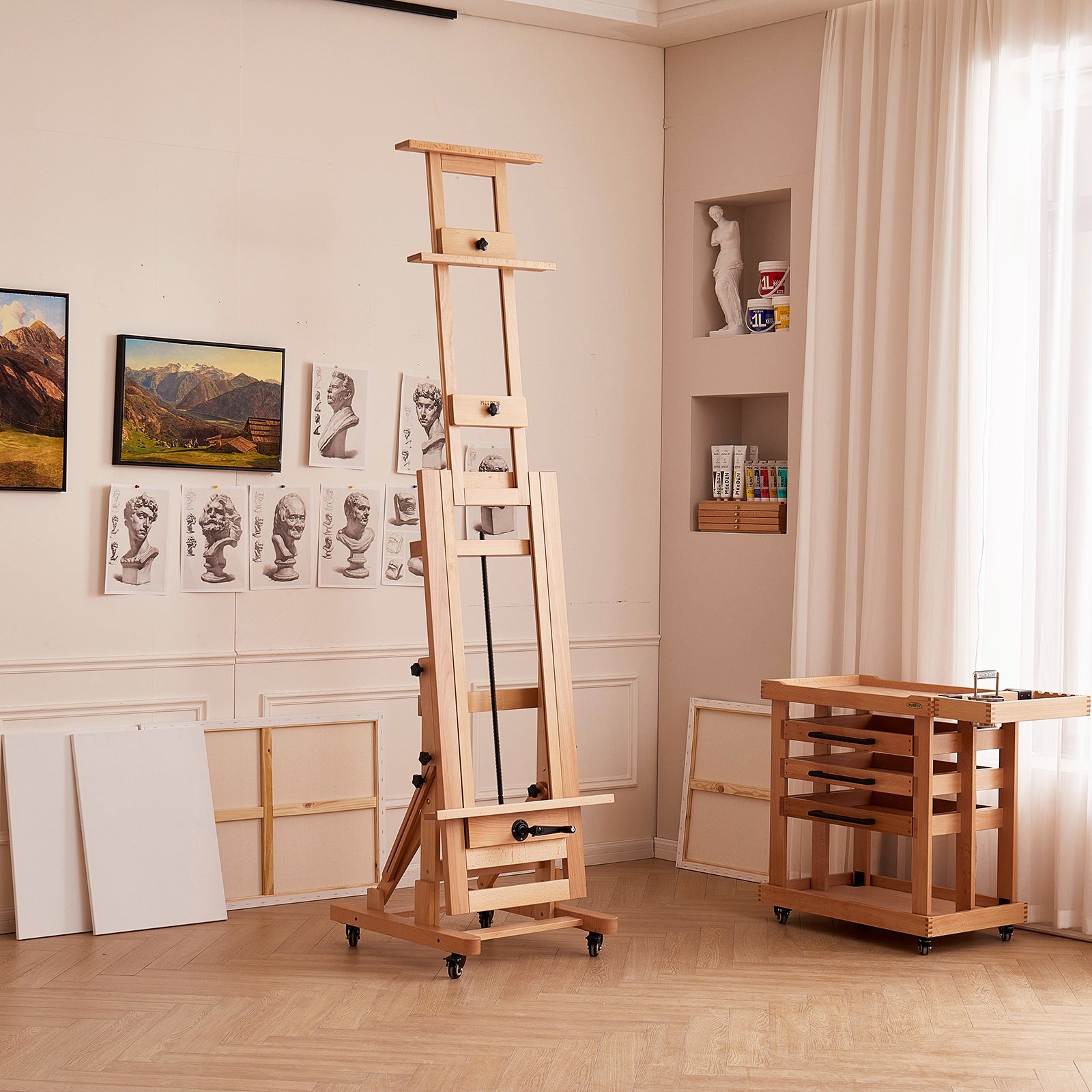 MEEDEN Deluxe Studio Duży Wózek Ciężarowy Artystyczny Statyw-DHJ-12