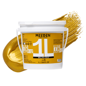 MEEDEN Studio Acrylic Paint,  Metallic Brilliant Gold, 1 L / 33.8 oz