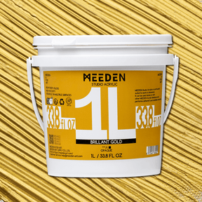 MEEDEN Studio Acrylic Paint,  Metallic Brilliant Gold, 1 L / 33.8 oz