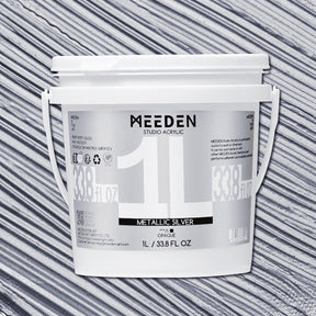 MEEDEN Studio Acrylic Paint,  Metallic Silver Acrylic Paint, 1 L / 33.8 oz