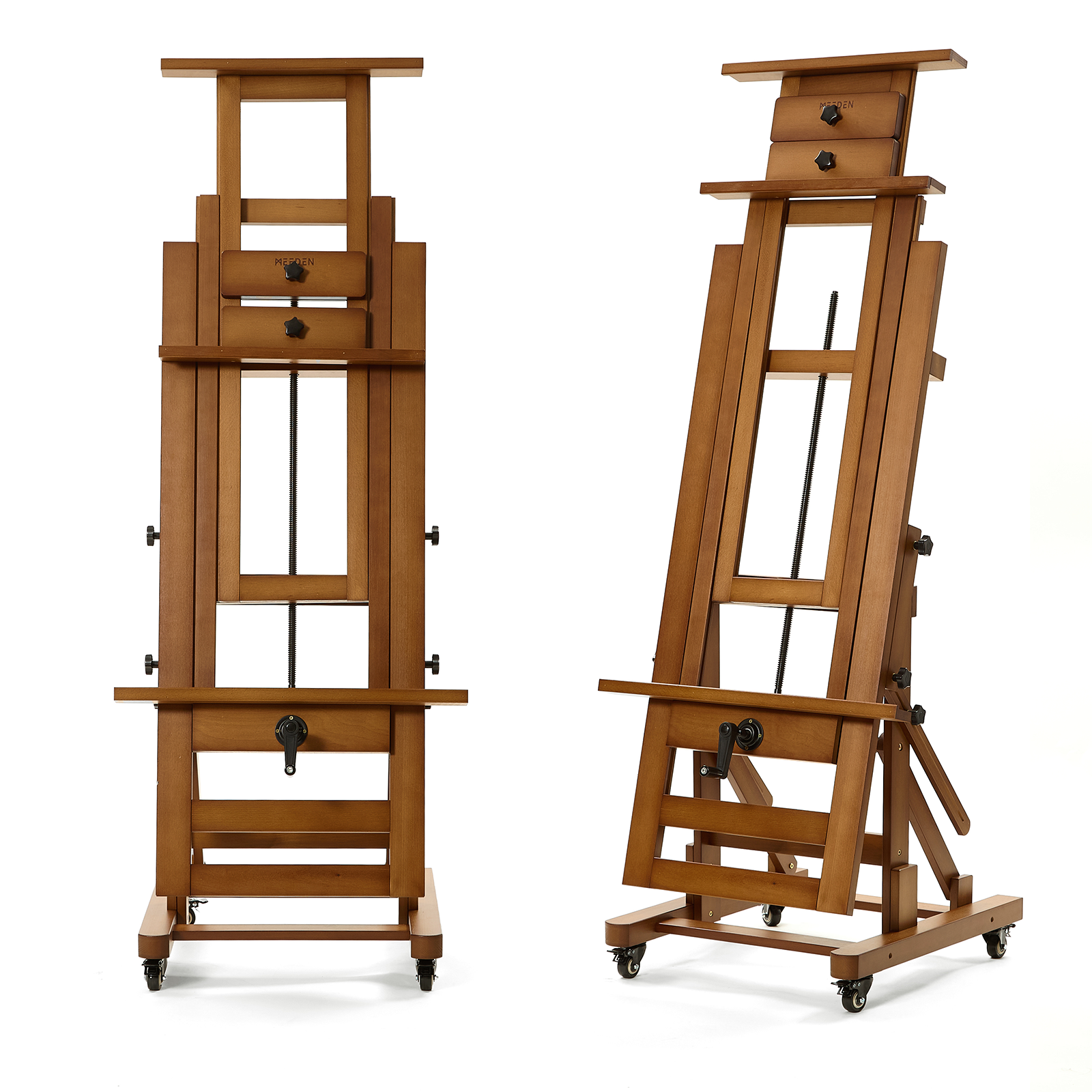MEEDEN Deluxe Studio Large Rocker Crank Heavy Duty Artist Easel-Walnut-DHJ-12