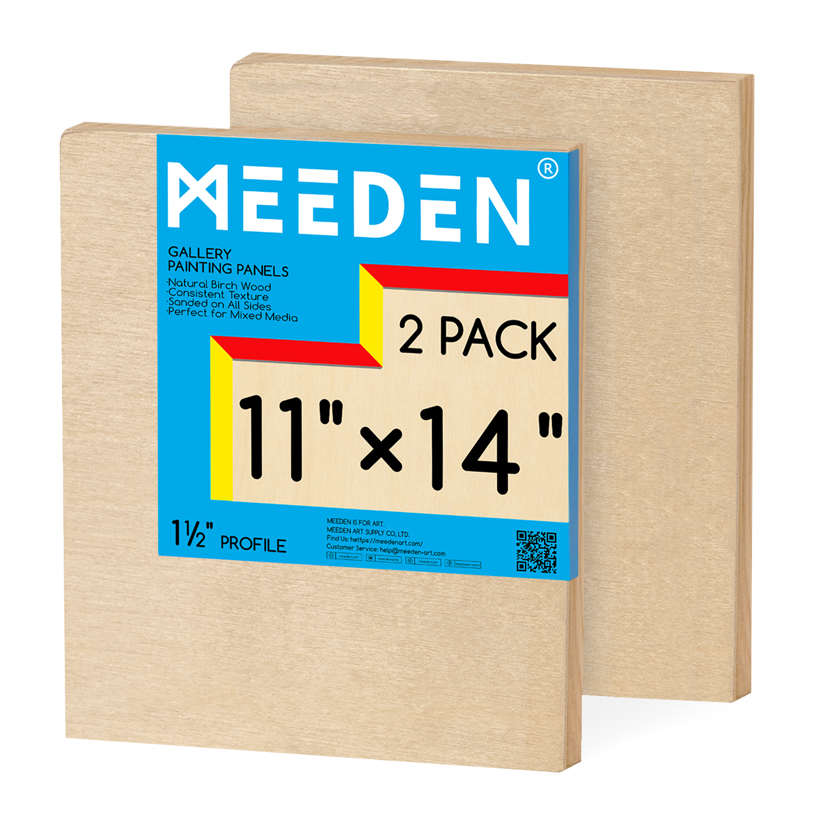 MEEDEN Artist Birch Wood Canvas Board, 1-1/2” dyb