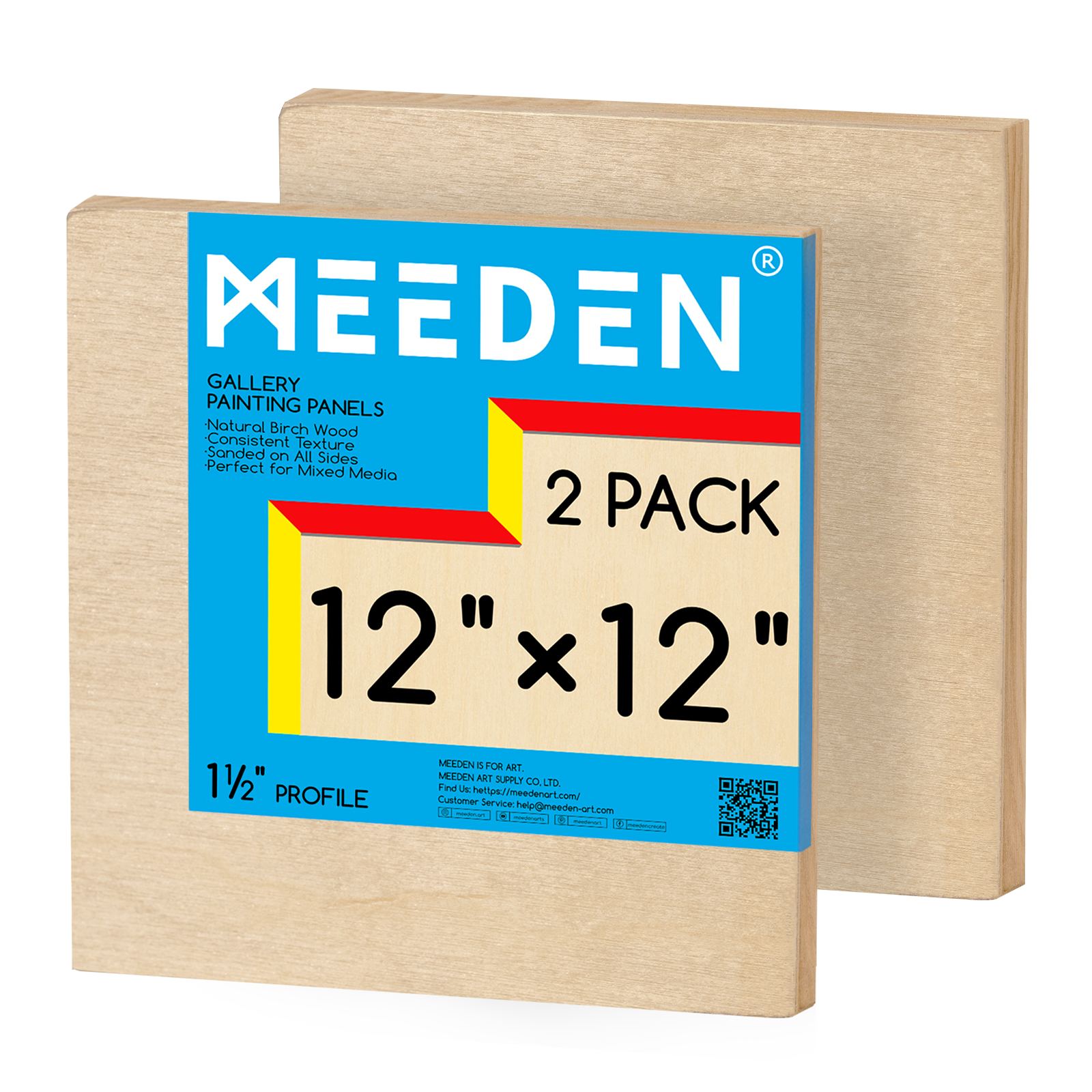 MEEDEN Artist Birch Wood Canvas Board, 1-1/2” dyb