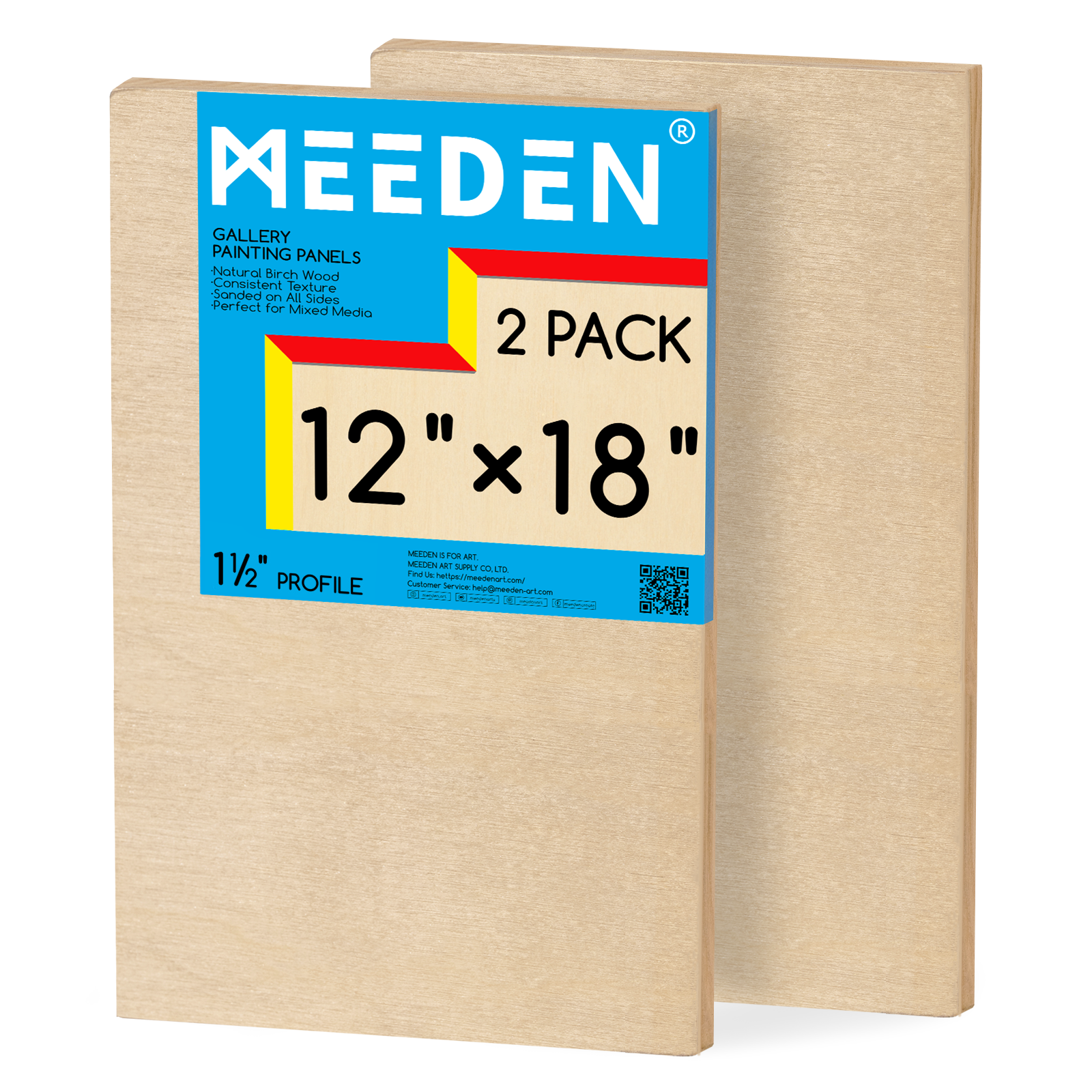 MEEDEN Artist Birch Wood Canvas Board, 1-1/2” dyb