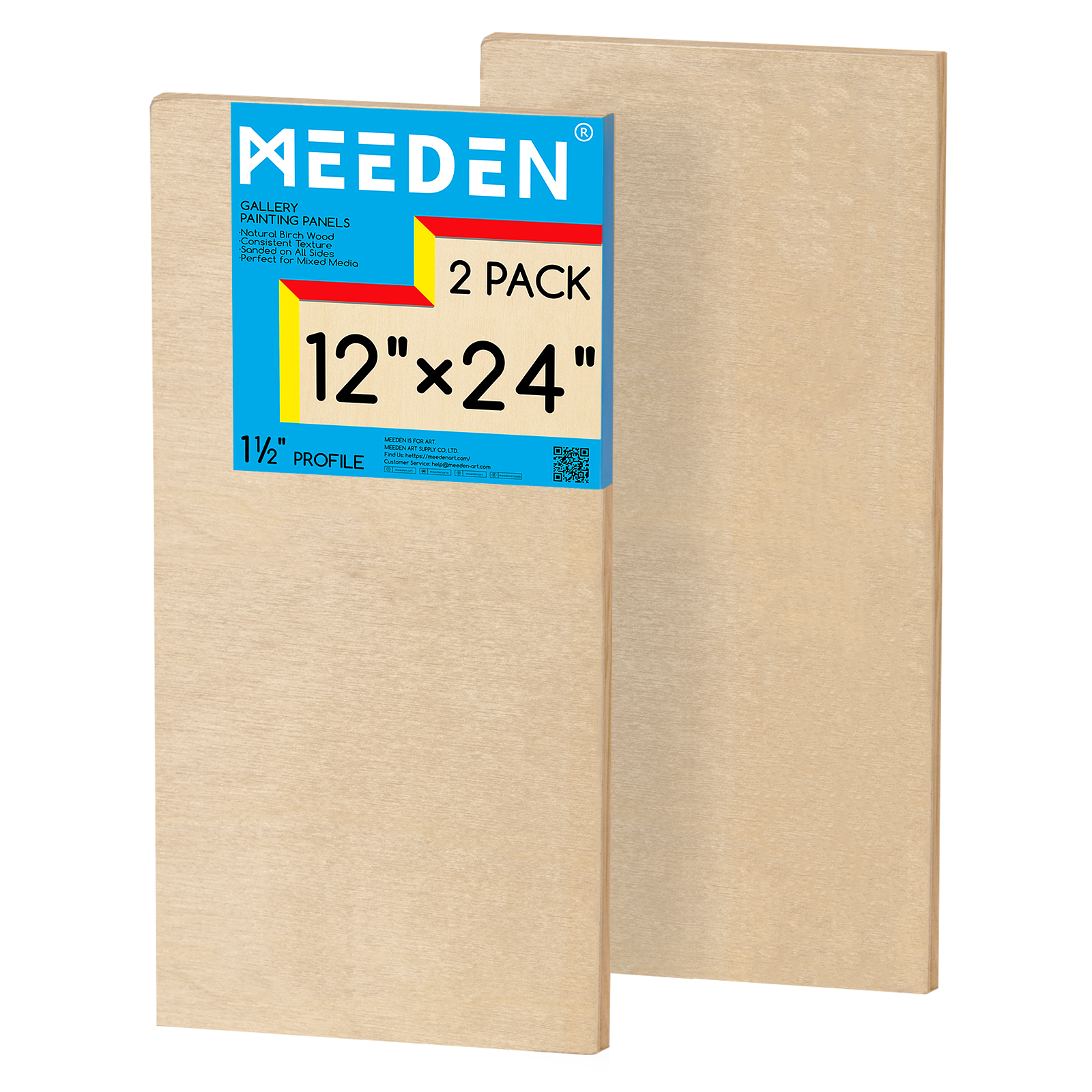 MEEDEN Artist Birch Wood Canvas Board, 1-1/2” dyb