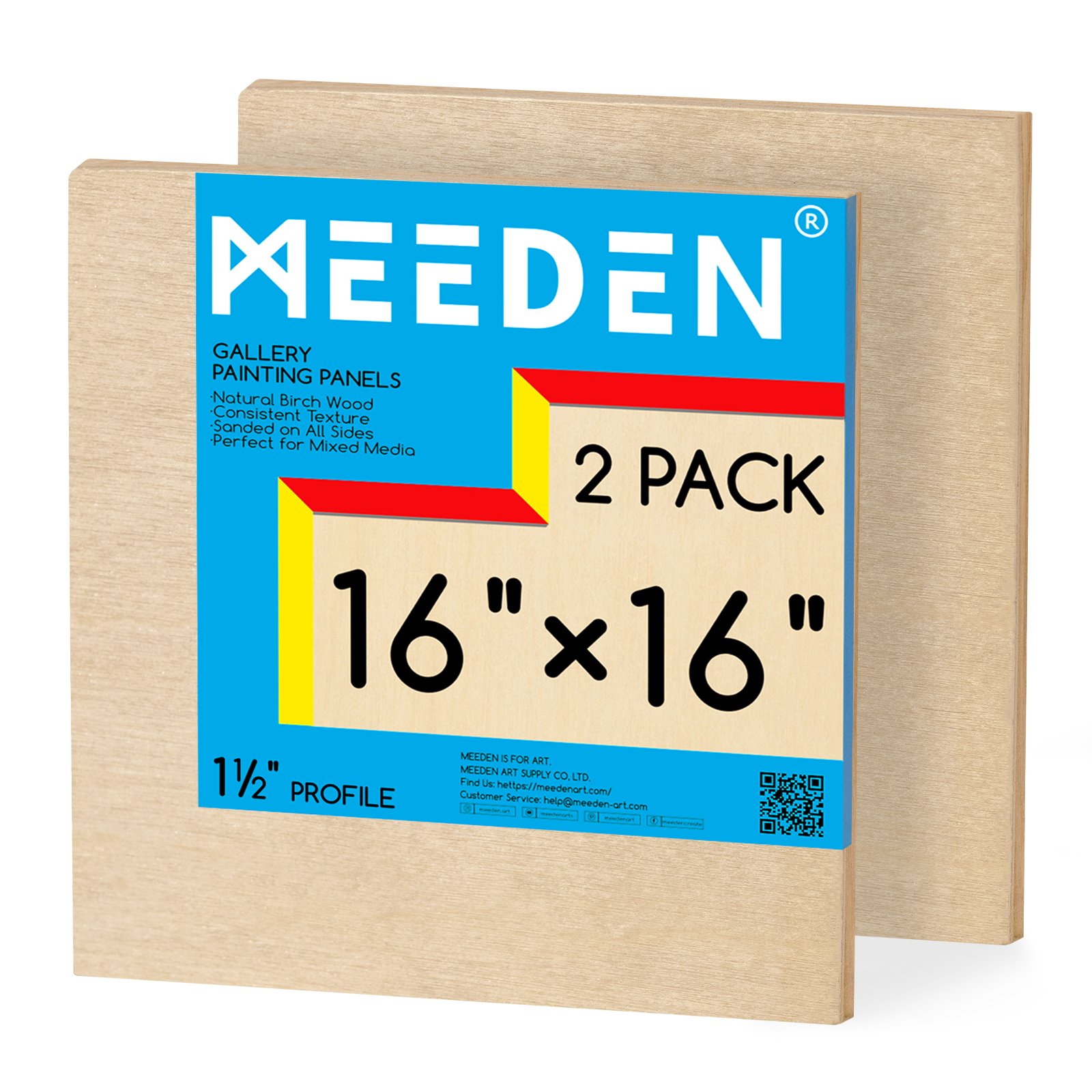 MEEDEN Artist Birch Wood Canvas Board, 1-1/2” dyb