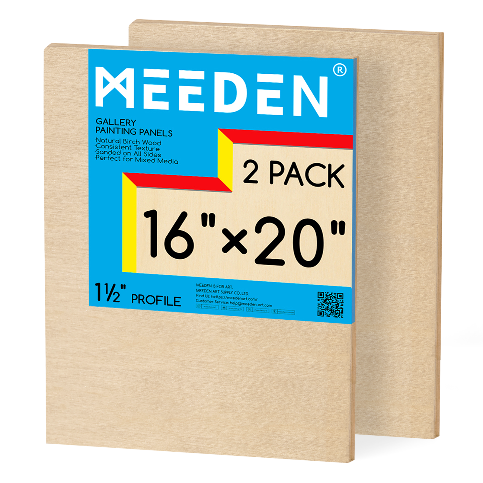 MEEDEN Artist Birch Wood Canvas Board, 1-1/2” dyb