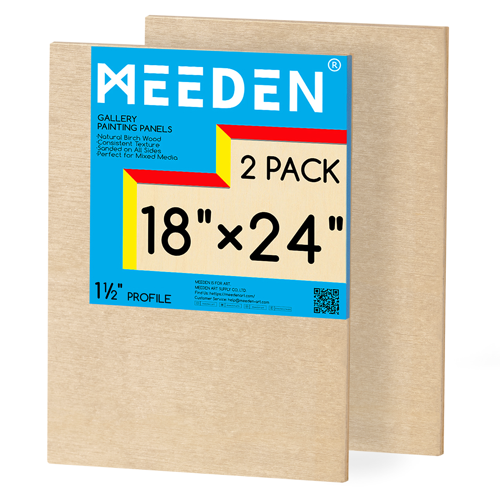 MEEDEN Artist Birch Wood Canvas Board, 1-1/2” dyb