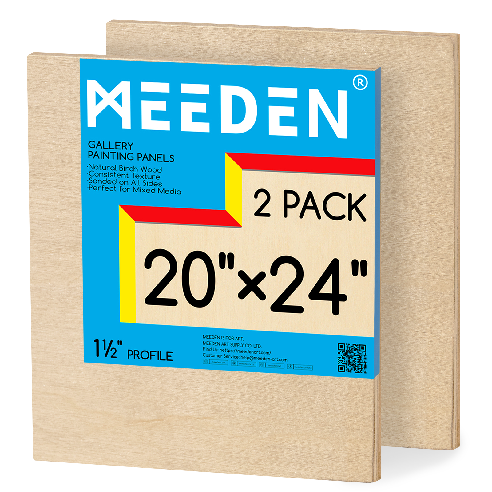 MEEDEN Artist Birch Wood Canvas Board, 1-1/2” dyb