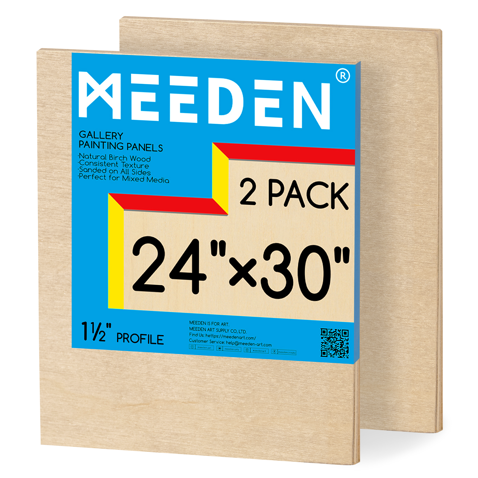 MEEDEN Artist Birch Wood Canvas Board, 1-1/2” dyb