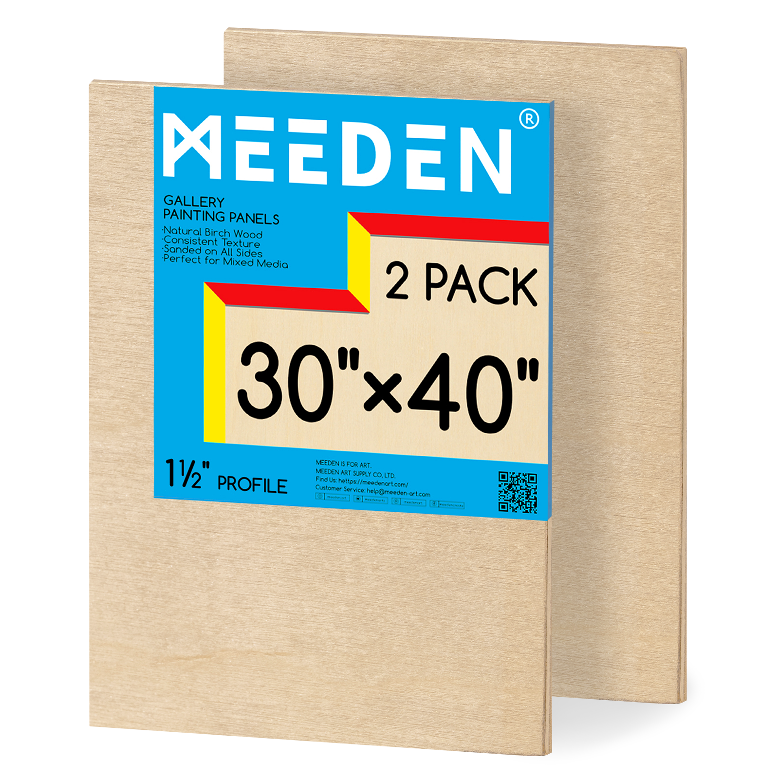 MEEDEN Artist Birch Wood Canvas Board, 1-1/2” dyb