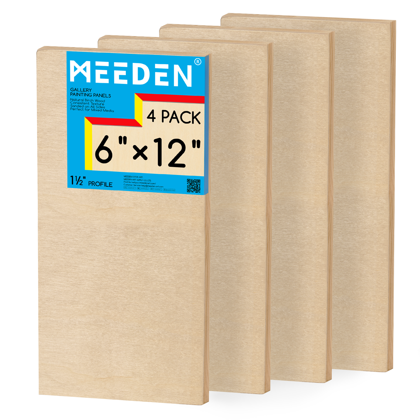 MEEDEN Artist Birch Wood Canvas Board, 1-1/2” dyb