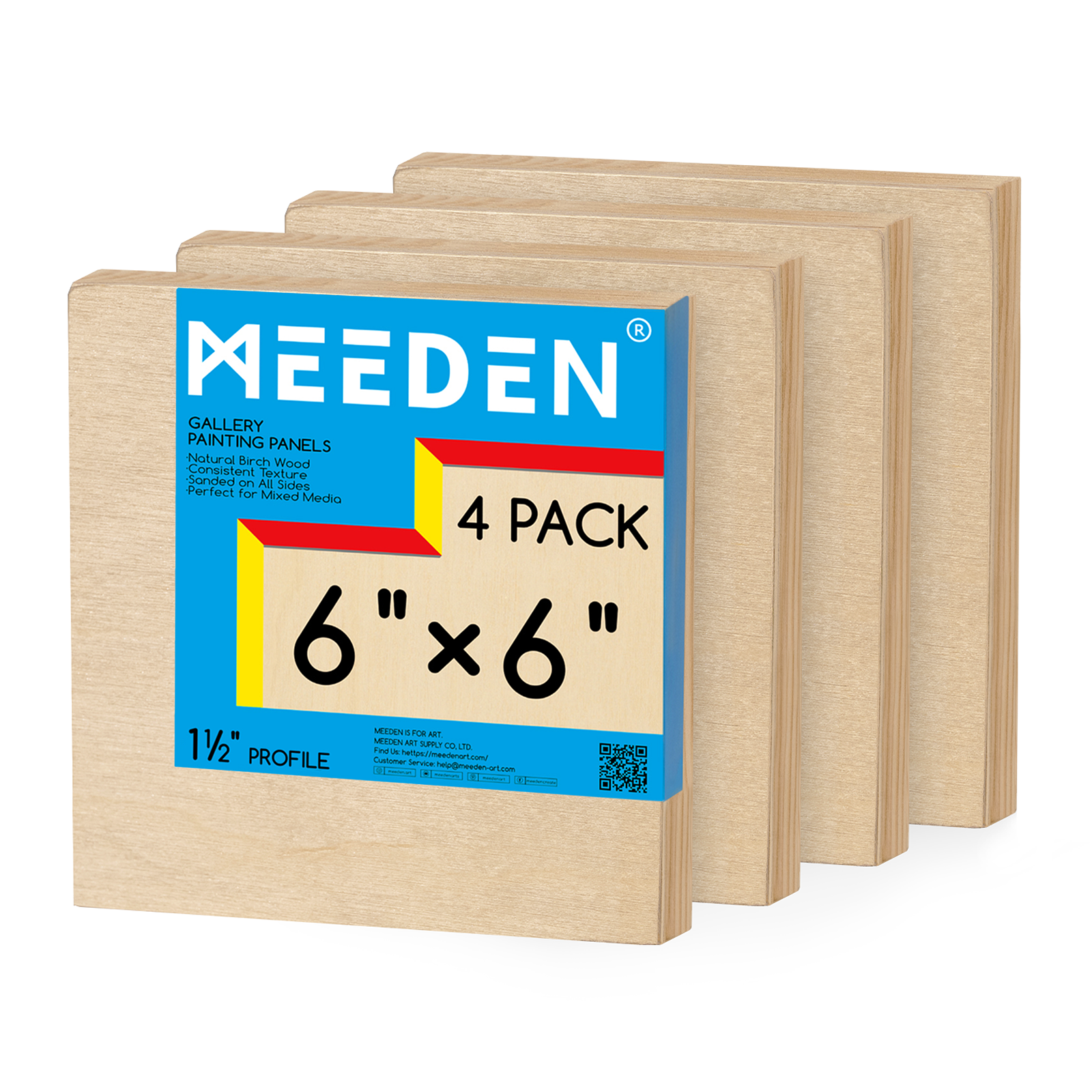 MEEDEN Artist Birch Wood Canvas Board, 1-1/2” dyb