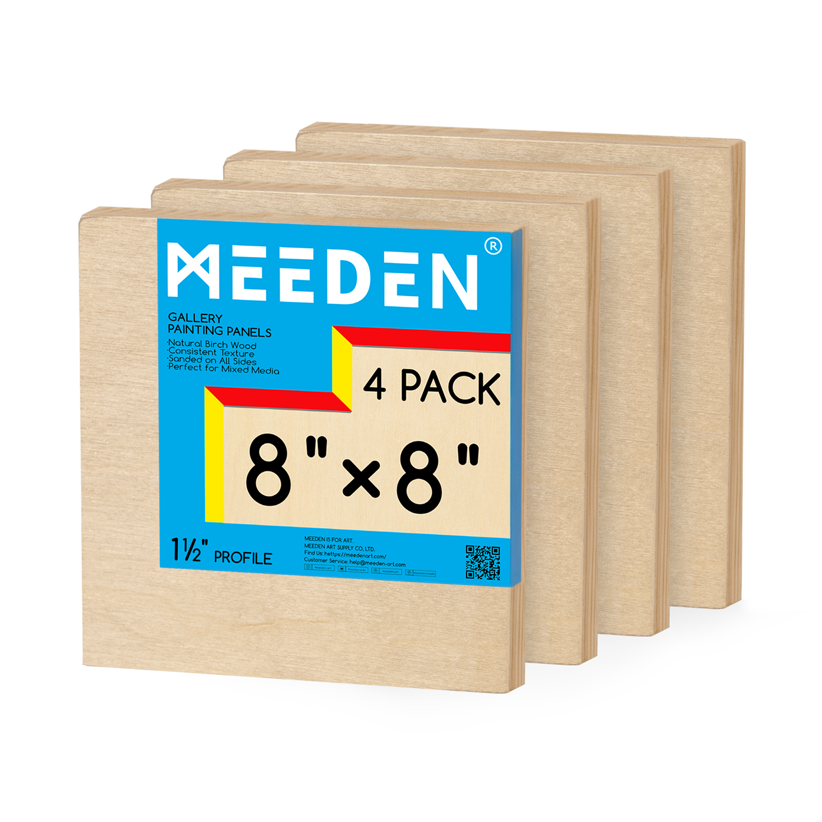 MEEDEN Artist Birch Wood Canvas Board, 1-1/2” dyb