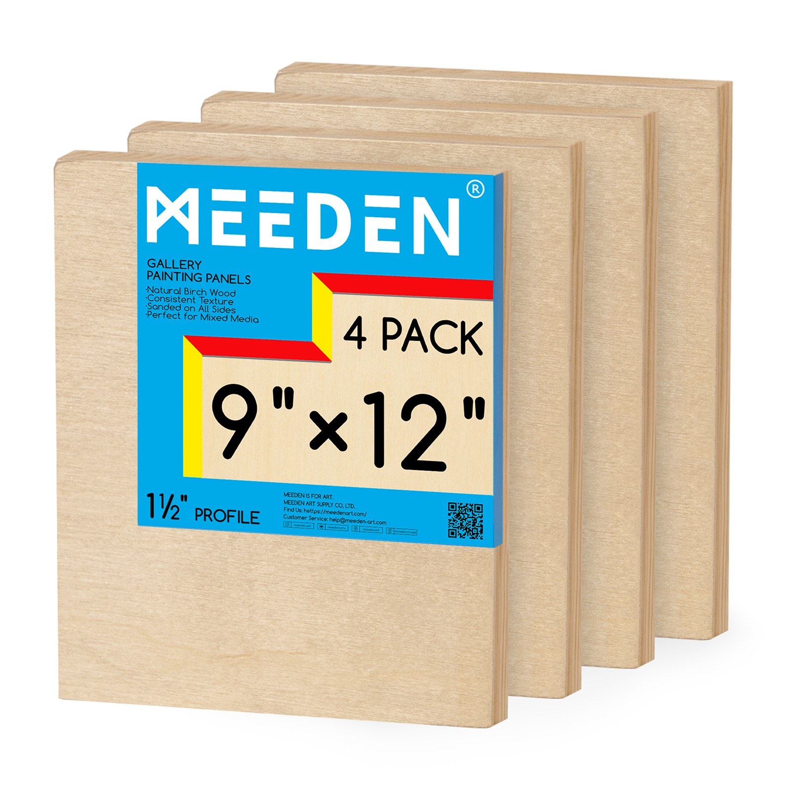 MEEDEN Artist Birch Wood Canvas Board, 1-1/2” dyb