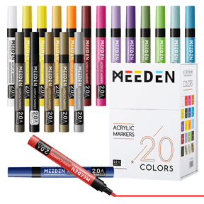 MEEDEN Acrylic Paint Markers Set - 20 Colors