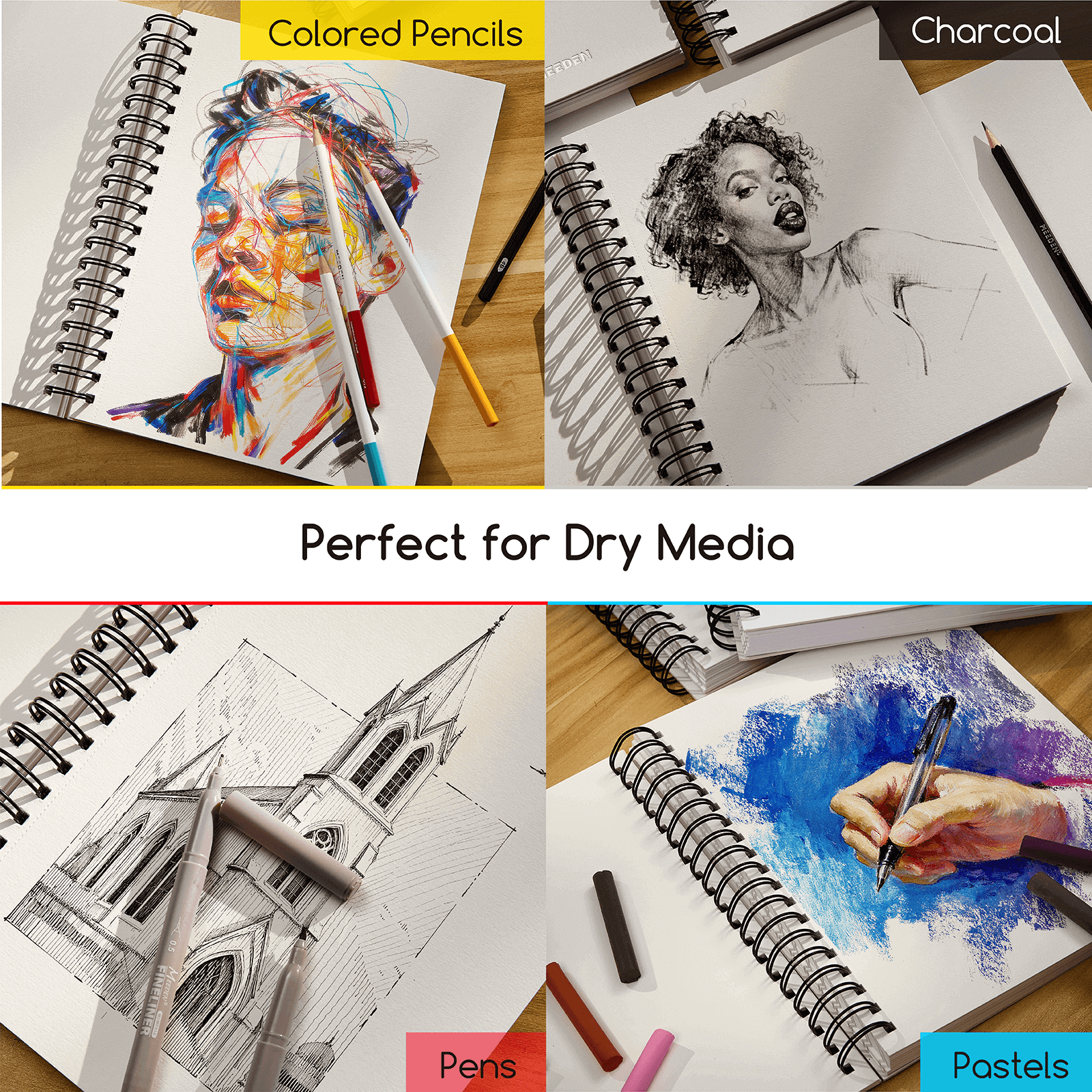 MEEDEN Artist Sketchbook Paper Pad with Heavy Weight Paper