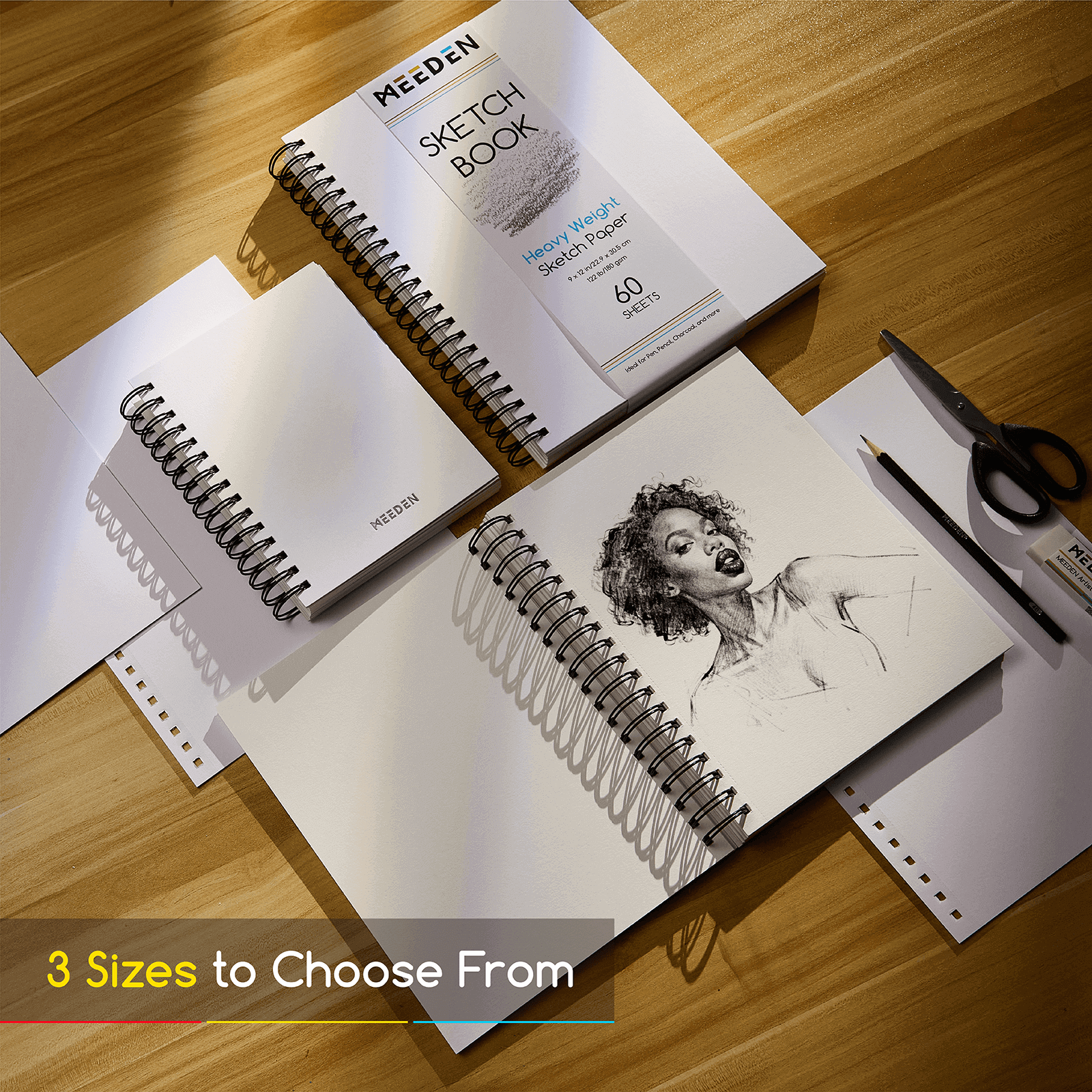 MEEDEN Artist Sketchbook Paper Pad with Heavy Weight Paper