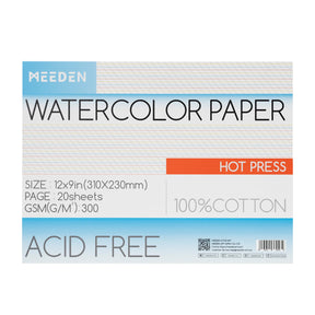 MEEDEN Carta per acquerello a grana grossa pressata a freddo & pressata a caldo & 