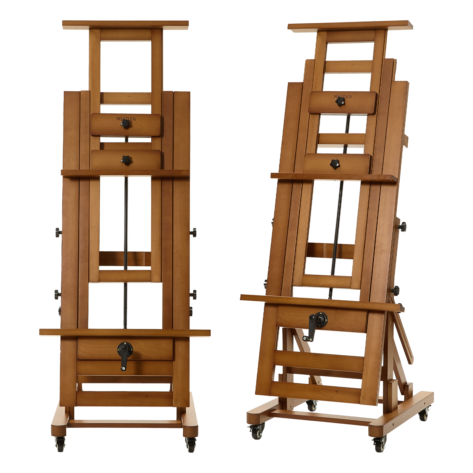 MEEDEN Deluxe Studio Large Rocker Crank Heavy Duty Artist Easel-Walnut-DHJ-12