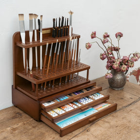 MEEDEN Organizador de Pinceles de Madera de 2 Niveles Pro - BJ-01