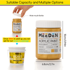 MEEDEN Heavy Body Metallic Acrylic Paint Set, 3 x 300ml