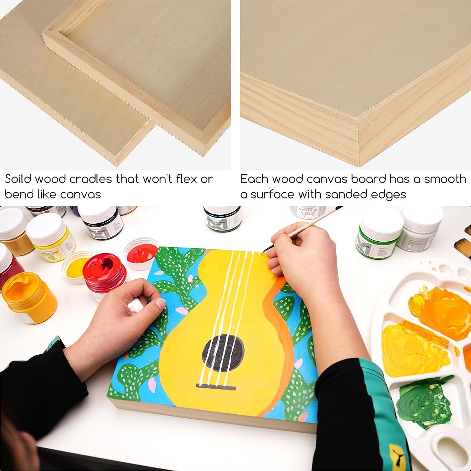 MEEDEN Artist Birch Wood Canvas Board, 1-1/2” dyb