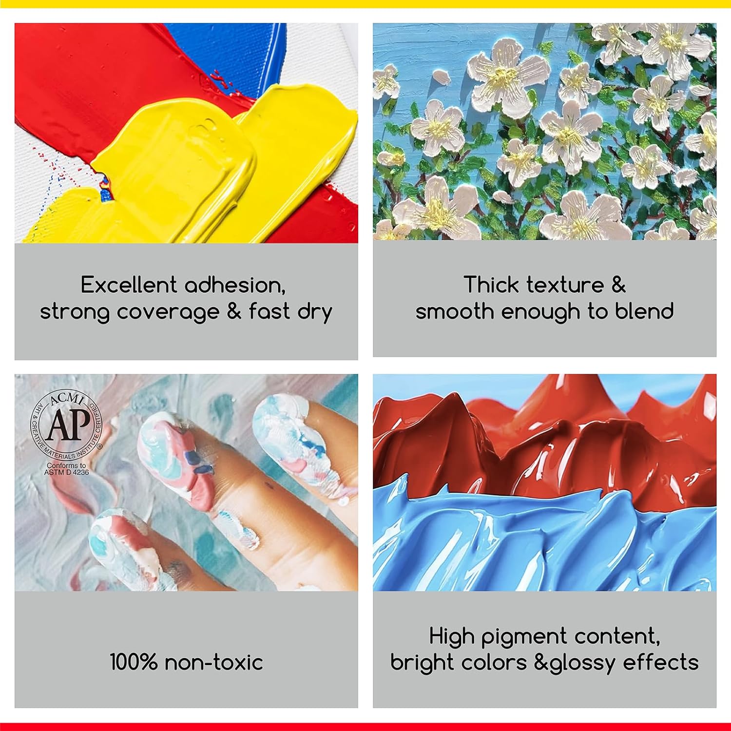 MEEDEN Studio Acrylic Paint, 1 L / 33.8 oz, 12 Colors