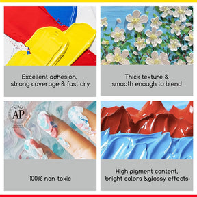 MEEDEN Studio Acrylic Paint, 1 L / 33.8 oz, 12 Colors