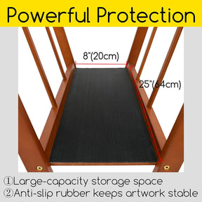MEEDEN Houten Grote Printrek met Castors, Licht Walnootkleur-ES-6006