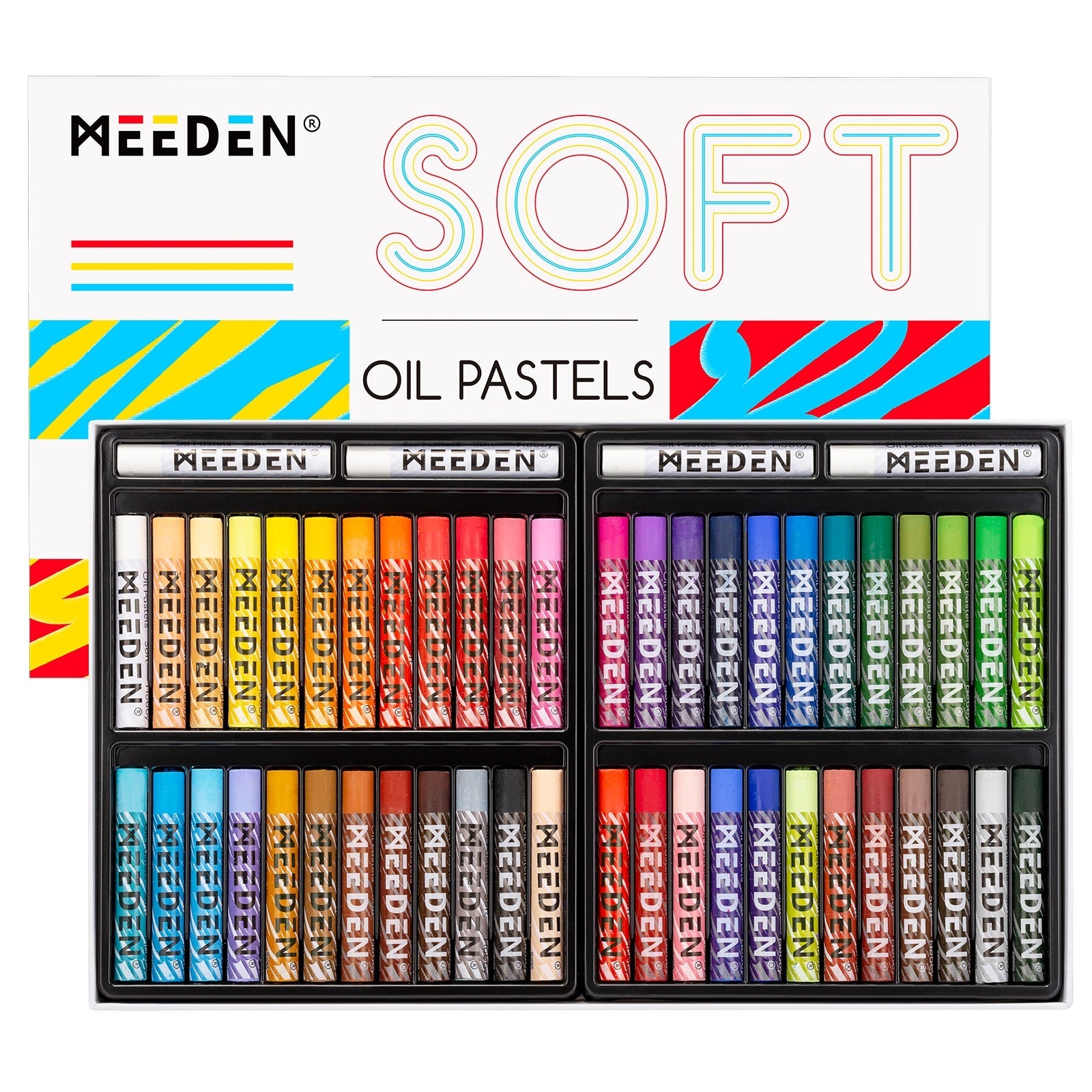 MEEDEN Pastels à l'huile doux, 48 Couleurs + 4 Blancs bonus